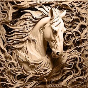 Laser Burn PNG | 3D Illusion | Engrave | Laser Ready |  Lightburn File | Digital Design File |  Wildlife - Horse