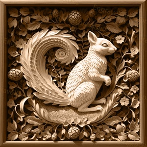 Laser Burn PNG | 3D Illusion | Engrave | Laser Ready |  Lightburn File | Digital Design File |  Wildlife - Animal - Squirrel