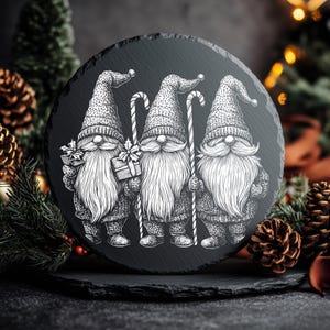 CRISTMAS leisteen acryl, laser png, laserbranden graveer png-bestanden | Lightburn, X TOOL, Glowforge, CO2, schattige kerstkabouters