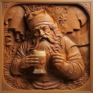 Laser Burn PNG | 3D Illusion | Engrave | Laser Ready |  Lightburn File | Digital Design File |  Man drink Beer 2 - Oktoberfest