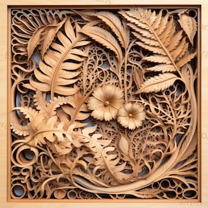 Laser Burn PNG | 3D Illusion | Engrave | Laser Ready |  Lightburn File | Digital Design File |  Botanical - Wildflower