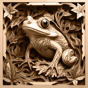 Laser Burn PNG | 3D Illusion | Engrave | Laser Ready |  Lightburn File | Digital Design File |  Wildlife - Frog