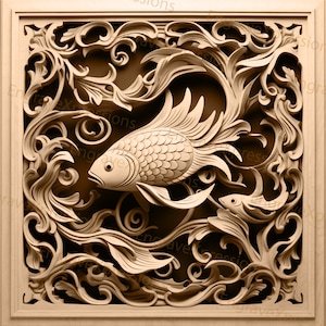 Laser Burn PNG | 3D Illusion | Engrave | Laser Ready |  Lightburn File | Digital Design File |  Wildlife - Fish