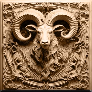 Laser Burn PNG | 3D Illusion | Engrave | Laser Ready |  Lightburn File | Digital Design File |  Aries - Capricorn 5
