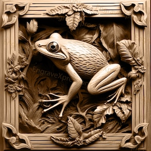 Laser Burn PNG | 3D Illusion | Engrave | Laser Ready |  Lightburn File | Digital Design File |  Wildlife - Frog 3