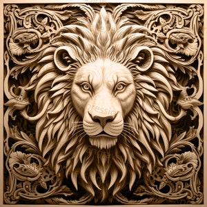 Laser Burn PNG | 3D Illusion | Engrave | Laser Ready |  Lightburn File | Digital Design File |  Wildlife - Lion