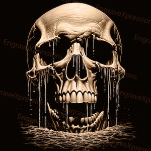 Laser Burn PNG | 3D Illusion | Engrave | Laser Ready |  Lightburn File | Digital Design File |  Skeleton - Skull 1