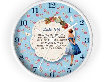 Luke 1:45 Klok Vintage Geïnspireerde Klok Christelijke Wandklok Bijbelvers Klok Vintage Geïnspireerde Home Decor Housewarming Gift Ideas Faith Gift