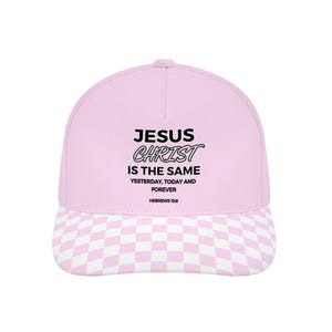 Pink Christian Baseball Hat Jesus Hat Hebrews 13:8 Bible Verse Cap Aesthetic Christian Accessories Gift For Christian Women Trendy Faith Hat