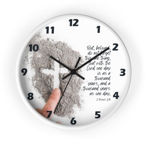 Christian Wall Clock 2 Peter 3:8 Clock Unique Clock Modern Wall Clock Inspirational Home decor Inspirational Clock Clock With Bible Verse