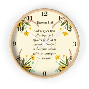 Romans 8:28 Clock Christian Clock Bible Decoration Modern Home Decor Christian Home Decor Housewarming Gift Idea Gifts For New Homeowners