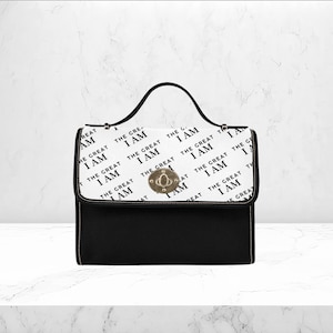 Bolso cristiano con monograma "El Gran Yo Soy" - Monedero con versículo bíblico de fe - Cartera minimalista para mujer - Bolso de hombro inspirador - Regalo de fe