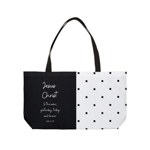 Christian Weekender Bag Large Tote Bag Polka Dot Bag Scripture Tote Bag Women Tote Bag Stylish Bags Unique Gift For Her Christian Gift Ideas