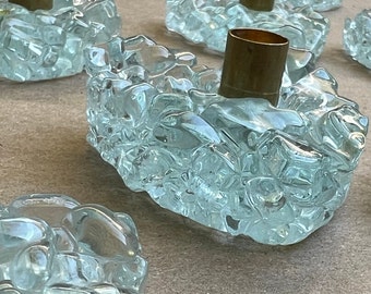 Handmade contemporary Recycled GLASS Hanukkah HEART MENORAH