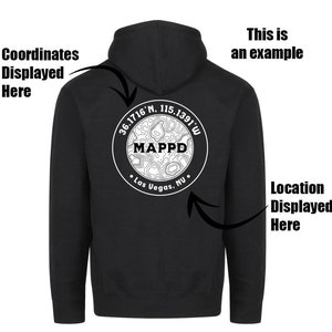Carte topographique personnalisée, sweat à capuche topographique, pull parc national, veste d'extérieur aventure, vêtements pour carte topographique, sweat à capuche aux coordonnées personnalisées