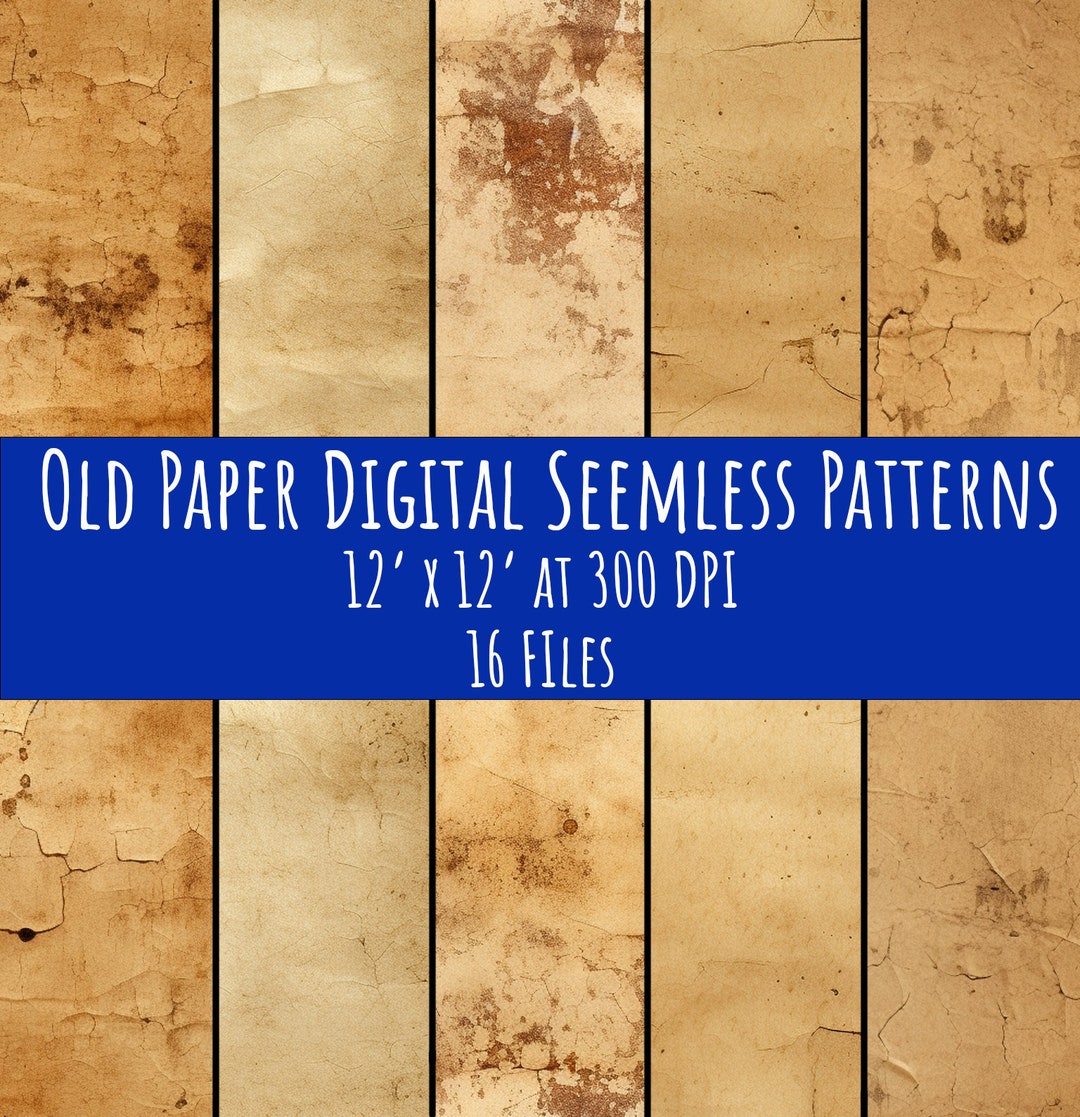 Seamless Old Paper Digital Design Vintage Texture for Etsy