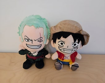 one piece plush toys, Luffy plush toy, Zoro plush toy, straw hat crew, size 25 cm