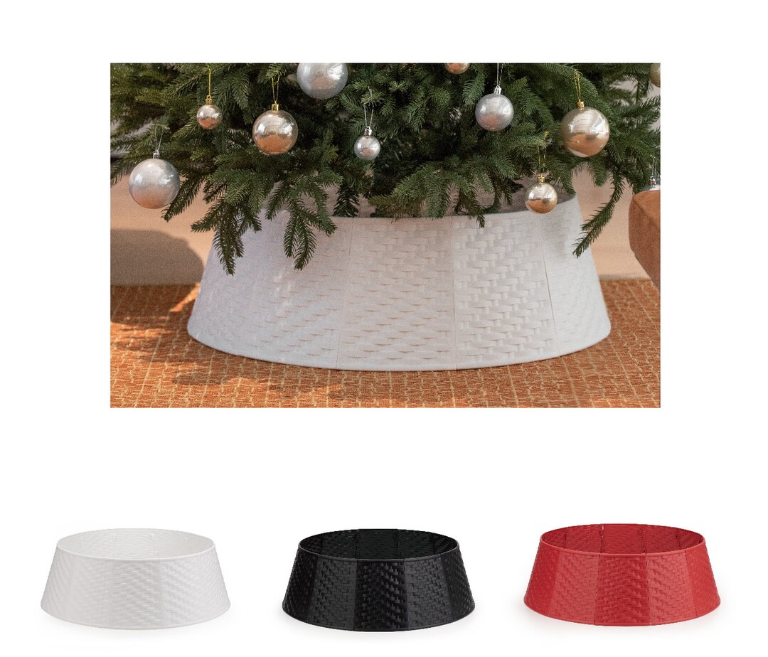 Gardenised Brown Plastic, Rattan Foldable Christmas Tree Skirt Collar Basket, Ring Base Stand Cover QI004155.BR - The Home Depot