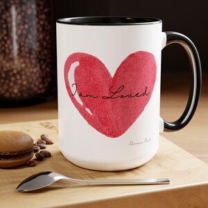 I am Loved, Two-Tone Coffee Mugs, 15oz