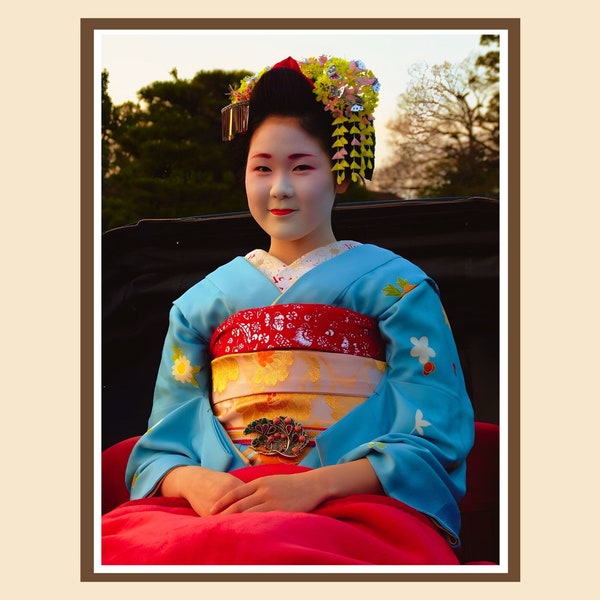 Geisha Digital Image - Maiko -  Kyoto - Japan - Hanatouro - Wall Art - Home Decor - Poster - Portrait - Photography - Digital