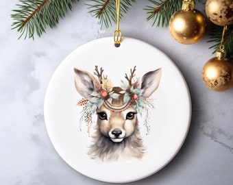 Christmas Boho Deer Ceramic Ornament Decorative Decoration