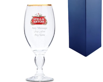 Personalised Engraved Stella Half Pint Glass 10oz With Gift Box | Custom Beer Glasses, Birthday Gifts For Him, Men Gifts, Groomsmen Gift