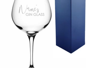 Personalised Engraved Primeur Gin Balloon With Name's Gin Glass Design & Gift Box | Custom Gin Glasses, Birthday Gifts For Her, Gin Lover