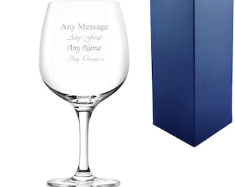 Personalised Engraved 26oz Connoisseur Gin Glass With Gift Box | Custom Gin Glasses, Birthday Gifts For Her, Wedding Bridesmaid Gifts