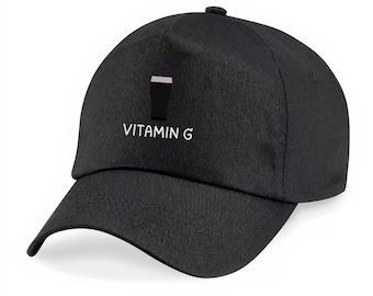 Vitamin G Printed Cap | Guinness Inspired Men's Hat, Pub Culture, Stout Lover, Gifts For Him, Split The G