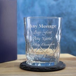 Personalisiertes graviertes 345ml Keops Whiskyglas mit Geschenkbox | Kundenspezifische Whiskygläser, Geburtstagsgeschenke für Männer, Trauzeugegeschenke