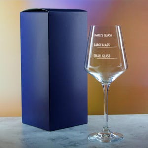 Personalised Engraved Infinity Wine Glass With Name&#39;s Glass Design & Gift Box | Funny Wine Glasses, Birthday Gifts For Her, Mothers Day