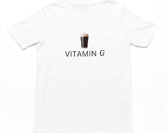 Vitamine G T-shirt | Grappige mannen dames-T-shirt Guinness geïnspireerd Guinness geïnspireerd volwassenen, Guinness Lover Gift, top, T-shirt, pubcultuur, geschenken