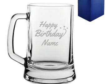 thumbnail image 2 of Cheers To 40 Years Personalised Engraved Glass Beer Tankard - UK Gift Store TNK-16 2 of 5