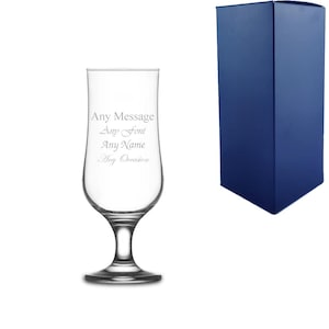 Personalisiertes graviertes 385ml Nevakar Stemmed Bierglas mit Geschenkbox | Benutzerdefinierte Biergläser, Geburtstagsgeschenke für ihn, Trauzeugen Geschenke
