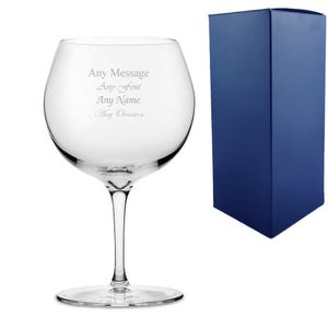 Personalised Engraved Vintage Gin & Tonic Gin Balloon Glass With Gift Box | Custom G And T Glasses, Birthday Gifts For Her, Gifts For Women