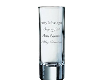 Personalised Engraved 60ml Tall Heavy Base Shot Glass With Gift Box | Custom Shot Glasses, Birthday Gifts For Him/Her, Branded Glasware