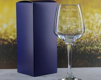 Personalised Engraved Tallo Wine Glass With Name&#39;s Glass Script Measurements Design & Gift Box | Funny Wine Glasses, Birthday Gifts For Her