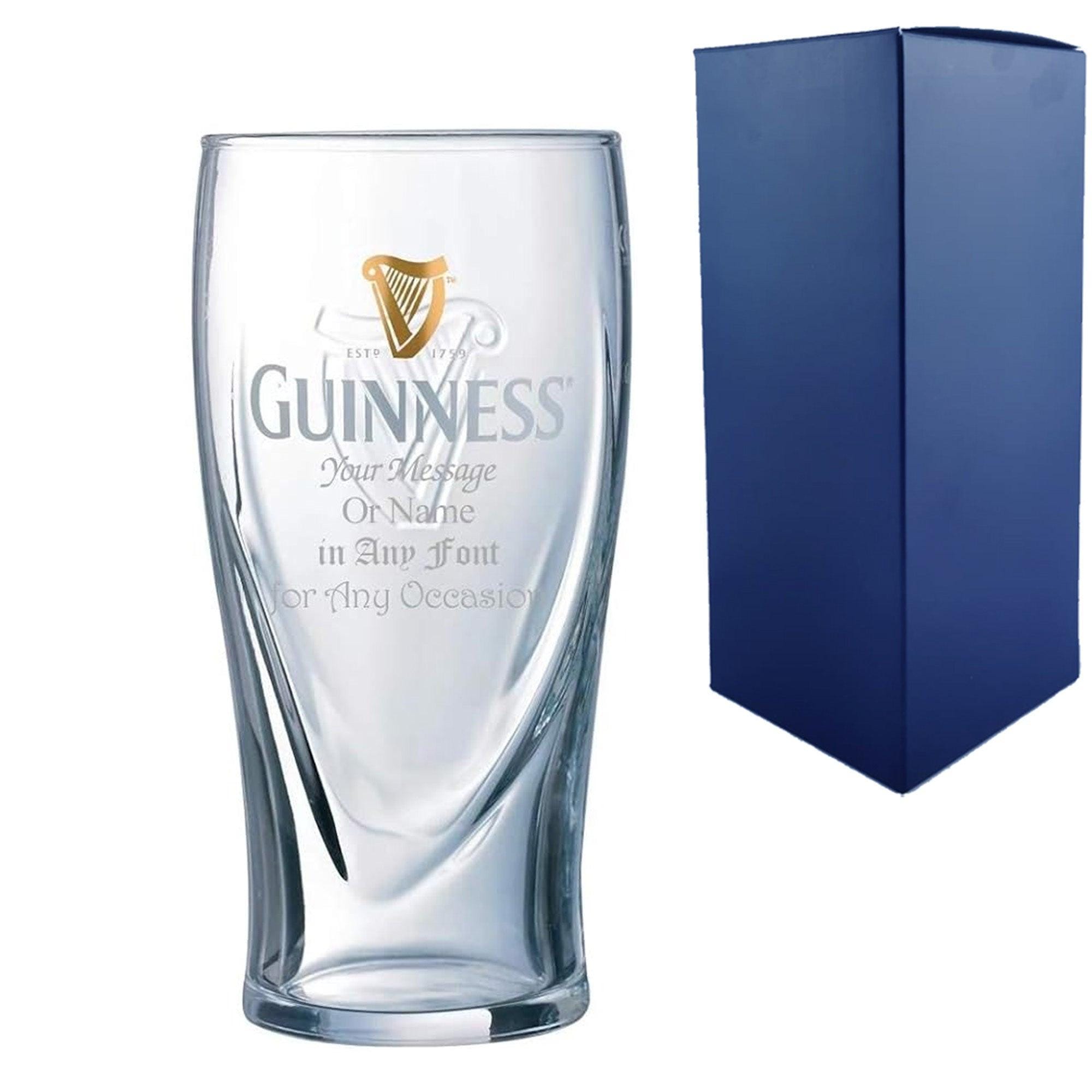 Personalised Engraved Official Guinness Pint Glass With Gift Box | Custom Guinness Glasses, Guinness Lover Gifts, Stout Gift, Pub Culture