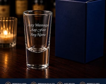Personalised Engraved 10oz/25ml Shooter Shot Glass With Gift Box | Custom Shot Glasses, Birthday Gifts For Him & Her, Wedding Gift