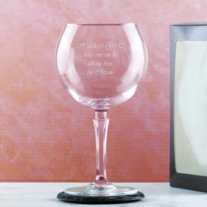 Personalised Engraved Hudson 23oz Gin Balloon Cocktail Glass With Gift Box | Custom Gin Glasses, Birthday Gifts For Her, Bridesmaid Gifts