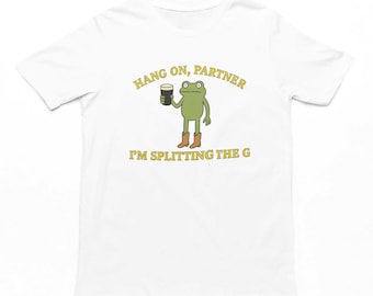 Camiseta "Aguanta, compañero, estoy dividiendo la cerveza" / Camiseta divertida de cerveza novedosa para hombre, regalo de cerveza negra, regalos de cumpleaños para él, regalo inspirado en Guinness