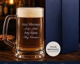 Personalised Engraved 16oz Beer Tankard Mug Glass With Gift Box | 18th 21st 30th 40th 50th Birthday Gifts For Him, Best Man Groomsmen Gifts