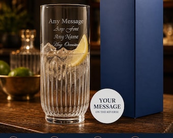 Personalised Engraved 395ml Campana Highball Glass With Gift Box | Custom Cocktail Glasses, Birthday Gifts For Her, Women Gift