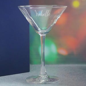Personalised Engraved 7.5oz Enoteca Martini Cocktail Glass With Name Design & Gift Box | Custom Cocktail Glasses, Cocktail Lover Gifts