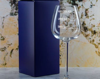 Personalised Engraved Wine Emotions Wine Glass With Name&#39;s Design & Gift Box | Funny Custom Wine Glasses, Wine Lover Gifts, Drinkware