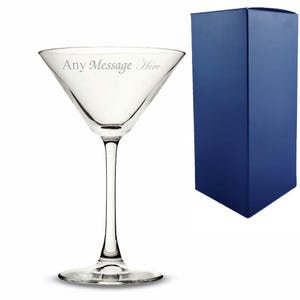 Bicchiere da Martini Enoteca personalizzato inciso con scatola regalo / Bicchieri da Martini personalizzati, regali per gli amanti dei cocktail, regalo per bicchieri