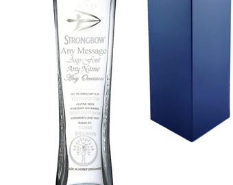 Personalised Engraved Strongbow Pint Beer Cider Glass With Gift Box | Birthday Gifts For Him, Men Gift, Best Man Groomsmen Gifts