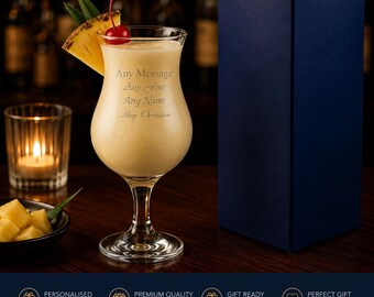 Personalised Engraved 13oz Capri Cocktail Glass With Gift Box | Custom Cocktail Glasses, Birthday Gifts For Her, Gifts For Women