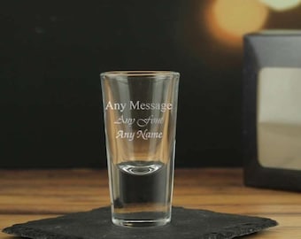 Personalised Engraved 10oz/25ml Shooter Shot Glass With Gift Box | Custom Shot Glasses, Birthday Gifts For Him & Her, Wedding Gift