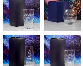 Personalised Engraved Novelty Vodka Glass With Gift Box | Custom Vodka Glasses, Birthday Gifts For Him & Her